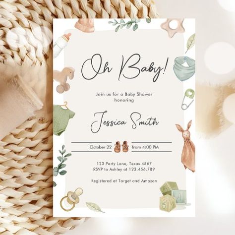 $2.92 | Boho Baby Shower Oh Baby Boy Clothes Rustic | Baby Shower Invitations | boy baby shower, gender neutral, sage green, baby clothes, boho rustic baby, bohemian baby shower, couples baby shower, boho bay shower, a sweet baby boy, on the way Baby Shower Couples, Digital Invitations Design, Fun Invitation, Baby Boy Invitations, Rustic Invitation, Rustic Baby Shower Invitations, Bohemian Baby Shower, Boy Shower Invitations, Gender Neutral Baby Shower Invitations