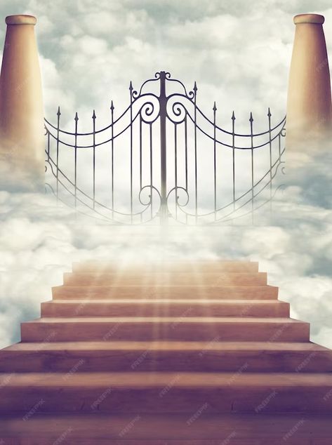 Premium Photo | Photo welcome to the afterlife shot of the pearly gates of heaven Gate Of Heaven, Gates To Heaven, Pearly Gates, Gates Of Heaven, Heaven Images, Road Painting, Dice Gifts, Heaven's Gate, Simple Background Images