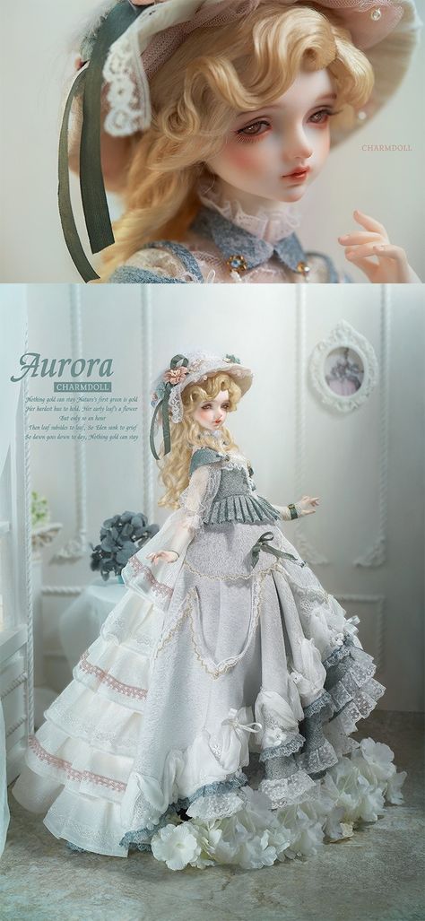 Aurora, 42cm Charm Doll Girl - BJD, BJD Doll, Ball Jointed Dolls - Alice's Collections Bjd Dress, Gaun Abad Pertengahan, Bjd Dolls Girls, Fairy Art Dolls, Doll Aesthetic, Fantasy Doll, Victorian Dolls, Living Dolls, Jointed Dolls