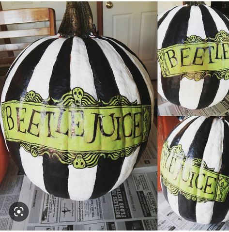 Pumpkin Painting Party, Halloween Juice, Halloween Pumpkin Crafts, Creative Pumpkin Painting, Pumpkin Decorating Contest, Beetlejuice Halloween, Pumpkin Contest, Pumpkin Painting Ideas, Carving Pumpkins