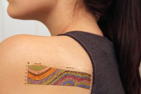 Geological Tattoo, Section Tattoo, Geology Tattoo, Volcano Tattoo, Bestie Tats, Sara Ryder, Tattoo 2024, Abstract Tattoos, G Tattoo