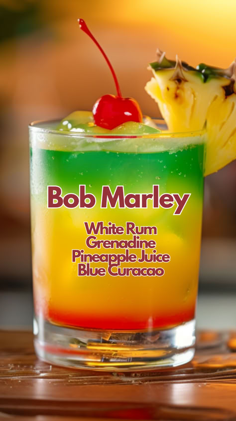 Bob Marley The Tipsy Bartender, Bob Marley Drink Recipe How To Make, Juneteenth Drink Ideas, Specialty Drinks Alcohol, Summer Mixed Drink Recipes, Rum Based Cocktails Recipe, Bob Marley Cocktail, Jamaican Drinks Cocktails, Cool Drinks Recipes