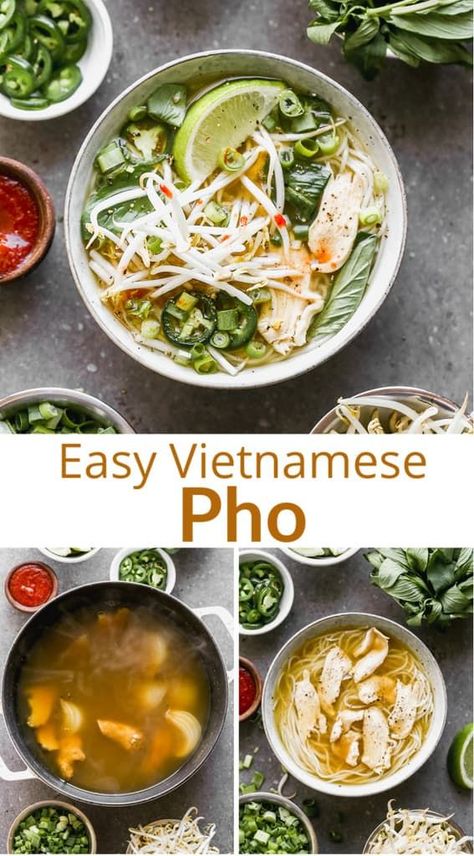 Healthy Asian Soup, Beef Pho Recipe Easy, Pho Recipe Chicken, Pho Broth Recipe, Easy Beef Pho, Pho Soup Recipe Easy, Beef Pho Soup Recipe, Pho Recipe Easy, Healthy Pho