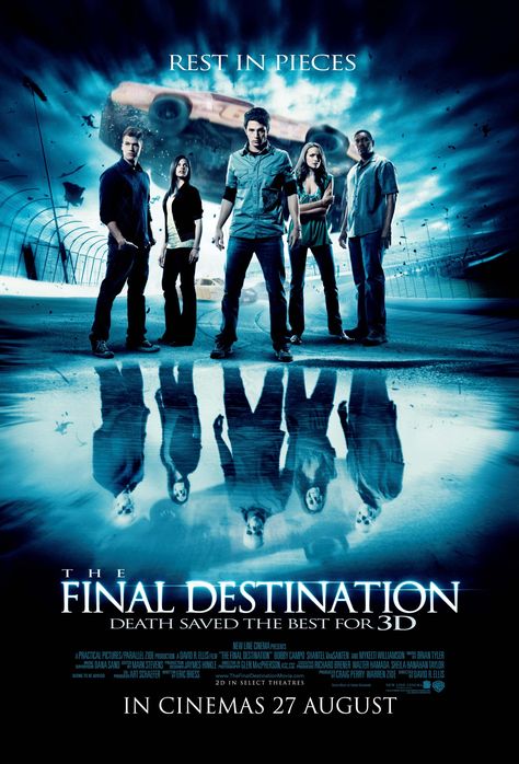 Final destination 4 Final Destination Movies, Nick Zano, Cinema Video, 3d Cinema, Ali Larter, Final Destination, Thriller Movies, Horror Movie Posters, Legally Blonde