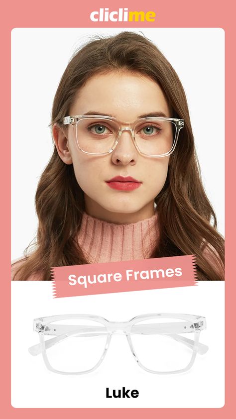 Oversized Glasses Frames, Oversized Glasses, Eye Frames, Clear Glasses, Prescription Eyeglasses, Colorful Makeup, School Fashion, Prescription Glasses, Square Frames