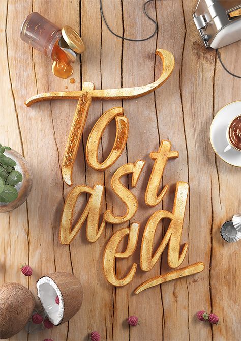 Creative Typography by Six & Five Studio Food Lettering, Food Typography, Inspiration Typographie, Typography Love, 3d Typography, Creative Typography, Types Of Lettering, Grid Design, Typographic Design