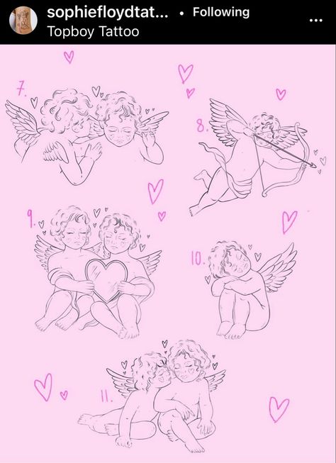 Cupid Tattoos For Women, 2 Angels Tattoo, Cherubs Holding Hands Tattoo, 3 Cherubs Tattoo, Baby Cupid Tattoo, 2 Cherub Angel Tattoo, Cupid Angels Tattoos, 3 Cherub Angel Tattoo, Two Cherubs Tattoo