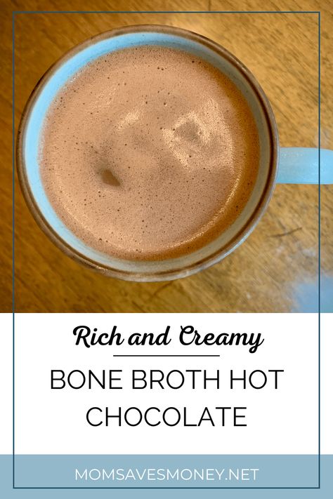 Enjoy the health benefits of bone broth with the deliciousness of hot chocolate with this simple and homemade bone broth hot chocolate recipe. Made with bone broth, milk of choice, maple syrup, cocoa powder, vanilla extract, and cinnamon, this homemade hot chocolate is as simple to make as it is delicious. Get the recipe now. Bone Broth Hot Cocoa, Gut Healing Bone Broth, Bone Broth Hot Chocolate, L Glutamine, Bone Broth Powder, Collagen Recipes, Homemade Bone Broth, Peppermint Extract, Hot Cocoa Recipe