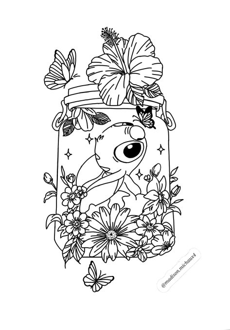 Phomemo Printables, Disney Coloring Pages Printables, Disney Stitch Tattoo, Stitch Coloring, Disney Sleeve Tattoos, Stitch Coloring Pages, Stitch Tattoo, Stitch Drawing, Adult Coloring Designs