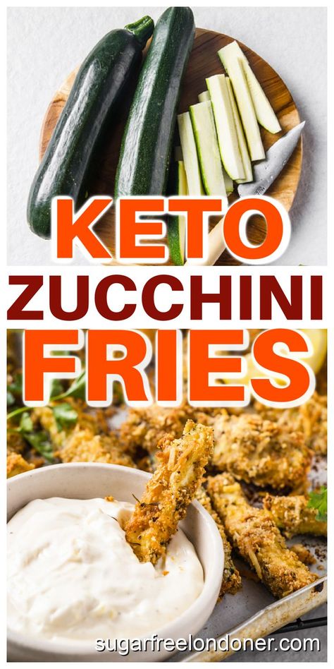 These crispy baked keto zucchini fries are the ultimate side dish, snack or appetiser - crunchy on the outside and soft on the inside. Check out my secret coating ingredient that ensures your fries will NEVER be soggy! This tasty recipe is low carb and gluten free. Keto Zucchini Fries, Low Carb Zucchini Fries, Keto Snacks Easy, Keto Zucchini, Low Carb Zucchini, Low Carb Appetizers, Low Carb Sides, Low Carb Side Dishes, Zucchini Fries