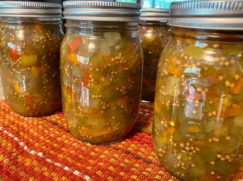 Picalilly Recipes Easy, Mexican Relish Recipe, Dill Relish Canning Recipe, Fermented Dill Pickles Recipe, Chow Chow Canning Recipe, Apple Relish Recipe, Piccalilli Recipes, Barbecue Beans, Pickle Relish Recipe