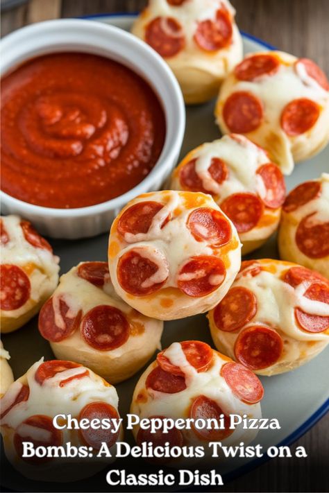 Delicious cheesy pepperoni pizza bombs - a fun and tasty twist on traditional pizza that's perfect for sharing or snacking on the go. Pizza Dough Ring Pull Apart, Pepperoni Pizza Appetizers, Bubble Up Pizza, Pepperoni Pizza Bites, Pizza Bomb, Sweet Potato Nachos, Pizza Appetizers, Crispy Beef, Teriyaki Beef