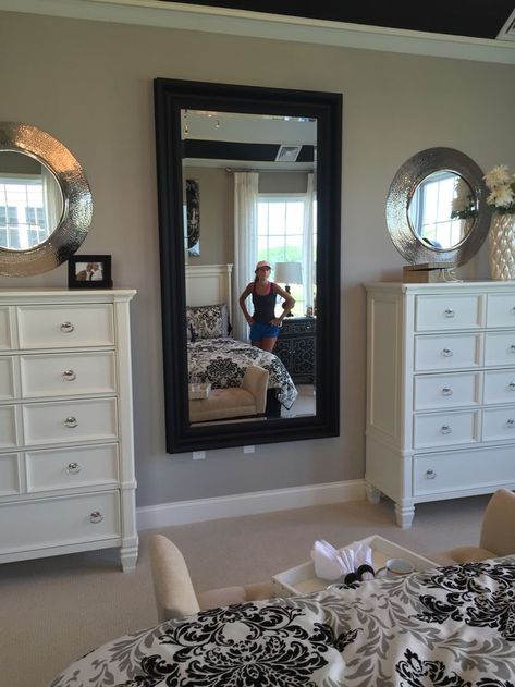 His and hers dresser - love this for the master bedroom! A solution both the husband and I can agree on. Double Tall Dresser In Bedroom, Tall Dresser With Mirror, 2 Tall Dressers In Bedroom, Tall Dressers Bedroom, Tall Dressers For Bedroom, Wall Of Dressers Bedroom, Bedroom With 2 Dressers, 2 Dressers In Bedroom, Dresser Placement In Bedroom