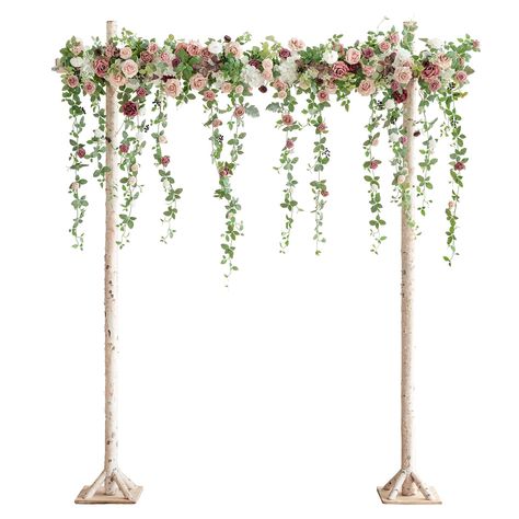 PRICES MAY VARY. COLOR INSPIRED: Create a vintage romance atmosphere with the pink inspiration of dusty rose and mauve. Capture your elegance spring wedding ceremony backdrop decorations with Ling's exquisite wedding arch flowers kit. FIT ON ARCH: Tailored for decorating 7ft W x 9ft H arch stand as photography show. 2 Floral swags curve hanging on the arch, measuring about 45" × 13" W. NEVER WILTED: Substitute for costly fresh flowers and greenery, providing over 70% budget saving. Mainly crafte Olive Green And Dusty Rose Wedding, Wedding Arch Flowers Simple, Floral Arch Wedding Outdoor, First Birthday Flower Theme, Hanging Flowers Backdrop, Wedding Hanging Flowers, Flowers For Backdrop, Ceremony Arch Flowers, Hunters Wedding