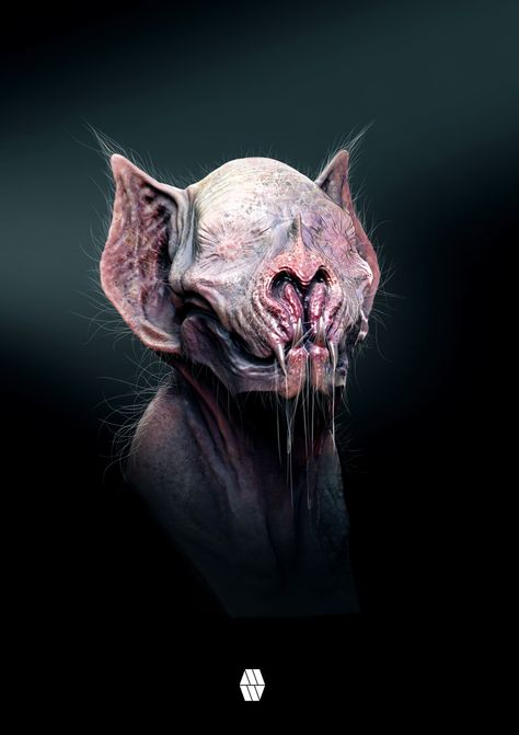 Vampire Monster Concept Art, Vampire Monster Design, Vampire Creature Design, Bat Monster Concept Art, Vampire Concept Art, Vampire Beast, Vampire Creature, Vampire Concept, Bat Monster