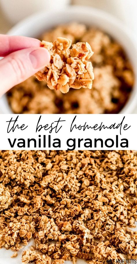 Vanilla Granola Recipe, Buttermilk Baking, Vanilla Granola, Gluten Free Granola, Granola Recipe, Snacks Saludables, Homemade Snacks, Granola Recipes, Homemade Granola