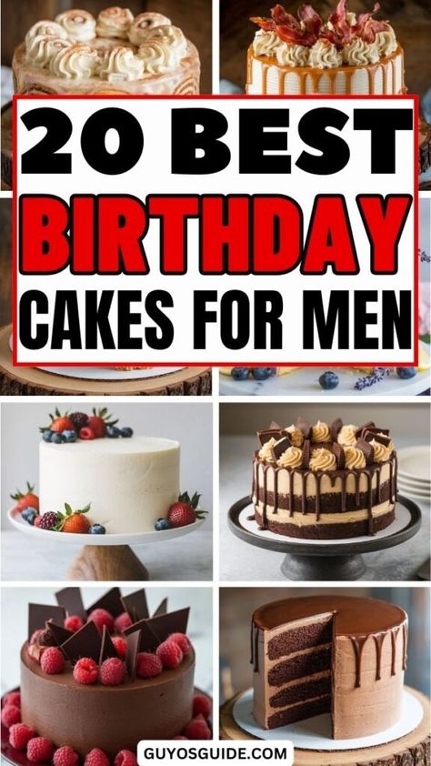 Birthday cakes for men that are bold, unique, and full of flavor. Discover cool designs, rich flavors, and themes that perfectly match his style and make his special day unforgettable. 6 Inch Birthday Cake For Him, Birthday Cake Frosting Ideas, Birthday Cakes For Men Recipes, Man’s Birthday Cake Ideas, Mans Birthday Cake Ideas, Best Birthday Cake Flavors, Fun Chocolate Cake Ideas, Birthday Cake 21st Boy, Small Birthday Cakes For Boyfriend