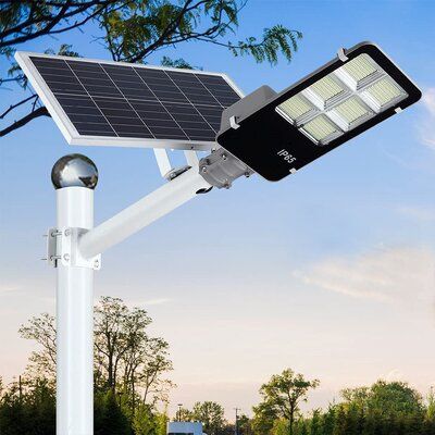 【SUPER BRIGHT & LONG WORKING】468 Super bright LEDs ,have the capability of producing over 300W light to supply lightening and security to your garage, pathway and more. solar street light built-in 36000mAH large capacity lithium battery, which will provide over 3 Night Lighting time after full charged. | Polar LED Solar Street Lights Outdoor, Dusk To Dawn Security Flood Light w/ Remote Control & Pole, Wireless, Waterproof, Perfect For Yard | Wayfair Organisation, Parking Lot Lighting, Solar Flood Lights, Doors Makeover, Solar Street Light, Light Building, Street Lights, Solar Cell, Flood Light