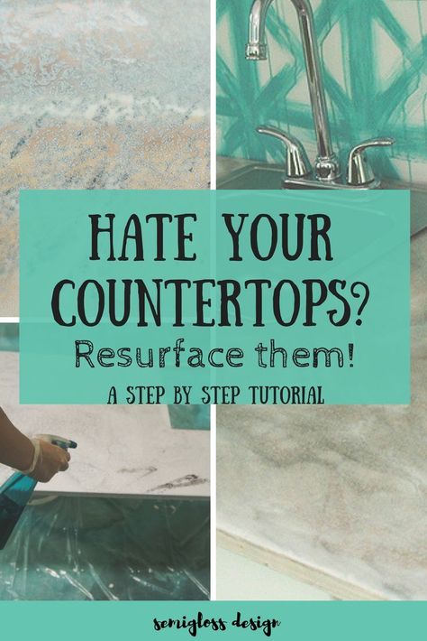 Learn how to update your ugly countertop with epoxy. This budget friendly DIY process allows you to cover your existing countertop with a durable surface. Perfect for covering old laminate counters. Redo Countertops, Epoxy Countertops Diy, Update Countertops, Affordable Countertops, Painting Bathroom Countertops, Countertops Epoxy, Unique Countertops, Countertop Redo, Renovations On A Budget