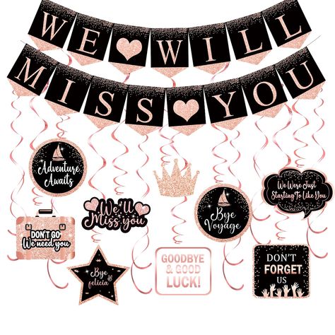 Leaving Party Decorations Ideas, We Will Miss You Decorations, Farewell Party Ideas Decoration Friends, We Will Miss You Banner, Farewell Stickers, Farwell Decoration Idea, Farewell Decoration Ideas Office, Decoration For Farewell Party, We Will Miss You Party Ideas