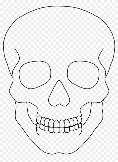 Halloween Skull Printables Free, Skull Patterns Templates, Sugar Skull Template Free Printable, Skull Tutorial Drawing, Simple Sugar Skull Tattoo, Skull Template Printables, Stained Glass Skull Patterns, Skeleton Head Template, Skull Sketch Simple