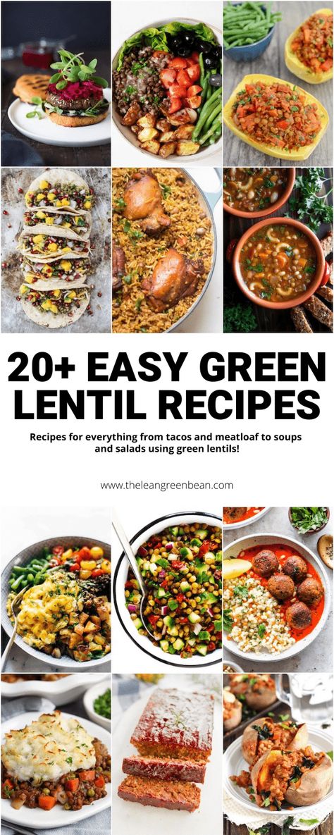 20+ Healthy Green Lentil Recipes 6 Green Lentil And Rice Recipes, Green Lintel Recipes, Lentil Peas Recipes, Lentil Spinach Recipes, Easy Green Lentil Recipes, Lintels Recipes, Recipes With Green Lentils, Leftover Lentil Recipes, Lentil Sides