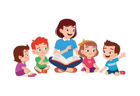 Children Reading Books, Writing Cartoons, Bicycle Vector, Kids Talent, Kid Cartoon, Story Kids, Good Kids, Student Cartoon, Kids Story