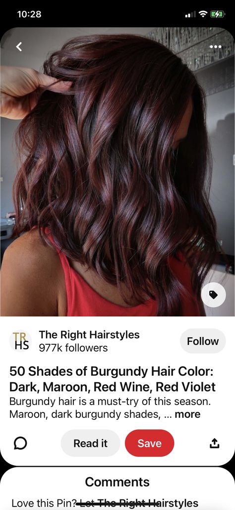 Short Dark Brown Hair With Auburn Highlights, Mom Hair Color Ideas Dark, Hair Color For Deep Autumn Skin Tone, Medium Burgundy Brown Hair, Dark Cherry Chocolate Hair, Coca Cola Hair Color, Cherry Coke Hair Color Brown, Burgundy Lowlights In Brown Hair, Fall Highlights For Dark Brown Hair