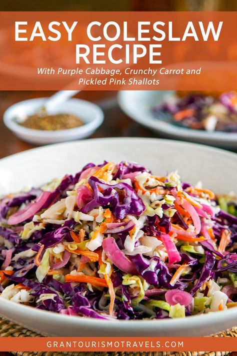 Pink Coleslaw, Purple Coleslaw, Asian Coleslaw Recipe, Purple Cabbage Recipes, Easy Coleslaw Recipe, Best Coleslaw, Napa Cabbage Slaw, Classic Coleslaw, Best Coleslaw Recipe