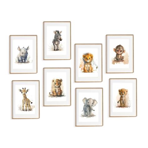 PRICES MAY VARY. ✨[INSPIRE KID'S IMAGINATION]-This Nursey Wall Art is good conversation starter between parents and babies.Not only help them learn and recognize animals,but also enhances parent-child interaction. 🎨[SET INCLUDED] - Set of 8 unframed jungle safari animal prints, Our baby nursery wall decor are set against a bright white background and are playful yet sophisticated wall art addition to a child’s bedroom, nursery, or great for a safari themed birthday party. ✔️[HIGH QUALITY CANVAS Disney Animal Nursery, Playroom Decorations, Neutral Safari Nursery, Animal Wall Art Prints, Safari Room, Baby Nursery Wall Decor, Nursery Safari, Safari Decor, Animal Nursery Theme