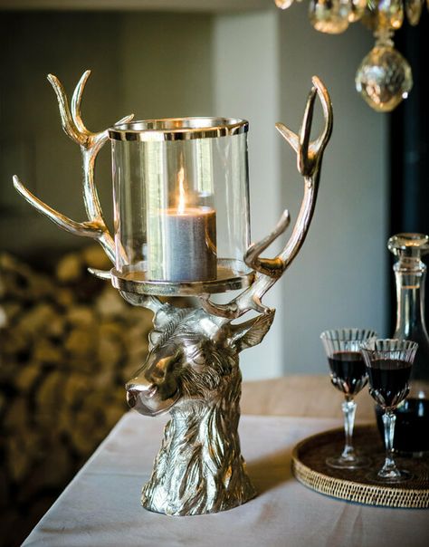 Stag Decor, Antler Bowl, Bowl Styling, Burgundy Living Room, Woodland Home Decor, Infinity Lights, House Additions, Gold Home Accessories, Modern Lanterns