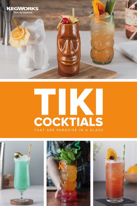 Tiki Bar Drinks, Tiki Bar Cocktails, Easy Tiki Drinks, Tiki Mocktail Recipe, Tiki Cocktails Recipes, Tiki Bar Ideas, Tiki Drinks Recipes, Tiki Drinks Cocktails, Rum Tiki Cocktails