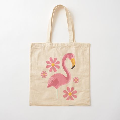 Hand Painted Tote Bags Art, Geiger Art, Totebag Painting, Flamingo Tote Bag, Diy Tote Bag Design, Painted Canvas Bags, Spring Tote Bag, Pink Flamingo Party, Bag Painting