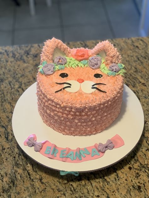 Kitty Cat Cake, Kitten Cake, Birthday Cake For Cat, Cat Themed Birthday Party, Animal Birthday Cakes, 6th Birthday Cakes, Colorful Hairstyles, Cat Cupcakes, Kitten Birthday