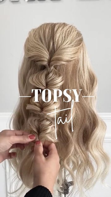 Topsy Turvy Braid, Topsy Tail Braid Tutorials, Hair Topsy Tail Tutorials, Topsie Tail Hairstyles, Easy Topsy Tail Hairstyles, Topsy Turvy Hairstyles, Topsy Tail Hairstyles Tutorials, Long Hair Curled Hairstyles, Topsy Tail Braid