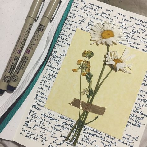 Pressed Flowers Journal Ideas, Pressed Flowers In Scrapbook, Pressed Flowers Sketchbook, Pressed Flower Scrapbook Ideas, Flower Press Scrapbook, Dry Flowers Journal, Pressed Flower Journal Page, Dried Flowers Journal Ideas, Pressed Flowers Scrapbook