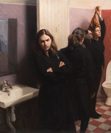 Figurative Paintings by Nick Alm Contemporary Art Painting Portrait, Nick Alm, Art Painting Portrait, Toilet Art, Contemporary Art Painting, Painting Portrait, Famous Art, Fashion Painting, Traditional Paintings