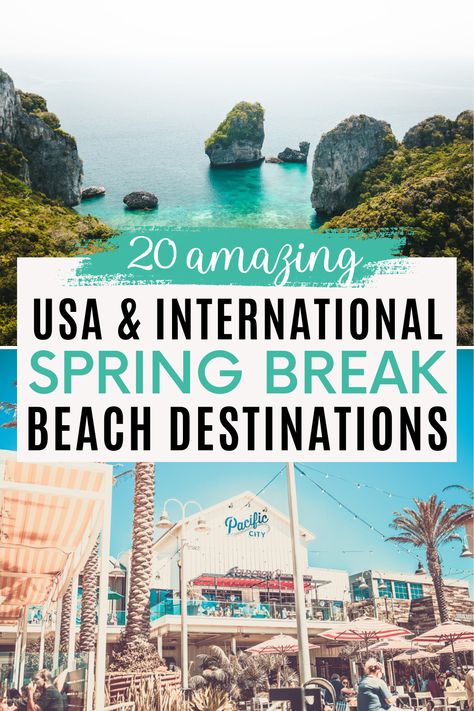 Planning a spring break vacation? Whether you want to spend an epic spring break in the US or go abroad, discover some of the best destinations around the world to visit during your spring break vacation! Spring Break Vacation Ideas, Spring Break Vacations With Kids, Cheap Spring Break Ideas, Spring Break Destinations Families, Spring Break Locations, Spring Break Mexico, Spring Break Girls, Best Spring Break Destinations, Spring Break Ideas