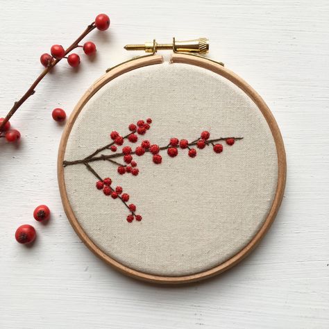 Craftpod Winterberry Embroidery kit on www.craftpod.co.uk The Winter, Make It, Thread, Embroidery, Beads, Red, White