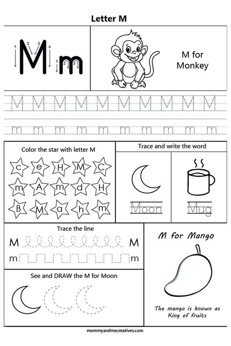 The Letter M Worksheets, Teaching Letter M Preschool, Letter Writing Worksheets Kindergarten, Letter M For Preschoolers, Letter M Worksheets Kindergarten, Letter M For Preschool, Letter M Kindergarten, Letter M Activities For Kindergarten, Letter M Preschool Activities