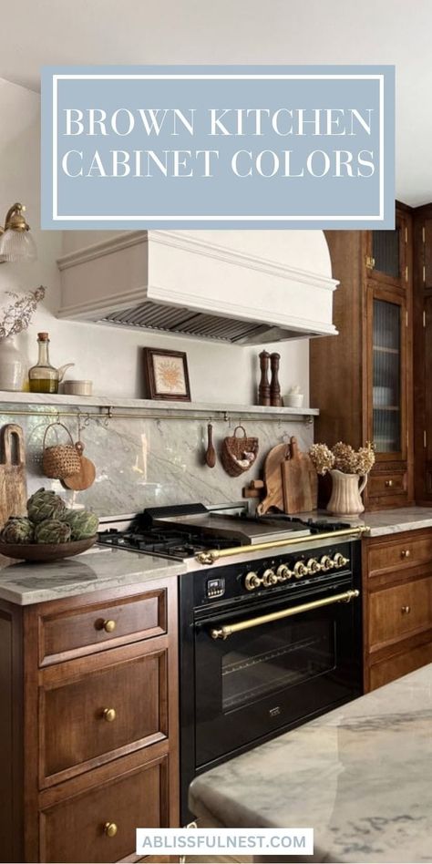 Medium Brown Kitchen Cabinets, Kitchen With Brown Cabinets, Kitchen With Dark Brown Cabinets, Dark Brown Kitchen Cabinets, Kitchen Cabinet Color Schemes, Dark Oak Cabinets, Walnut Kitchen Cabinets, Dark Wood Kitchen Cabinets, Dark Brown Cabinets