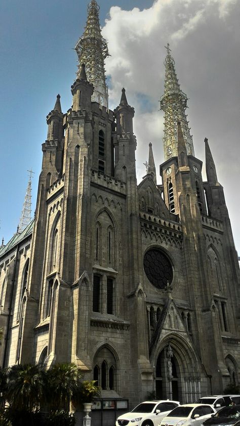 Cathedral Church, Architecture Sketch, Jakarta, Barcelona Cathedral, Barcelona, Indonesia, Architecture, Building, Travel