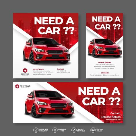 Rent A Car Design, Car Banner Design, Car Banner, Car Advertising Design, Shadow Illustration, Red Banner, Desain Editorial, Social Media Design Inspiration, Car Advertising