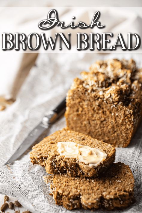 Easy Irish Brown Bread Recipe from Ireland: A hearty, nutty loaf on the table in no time flat! Irish Brown Soda Bread Recipe, Irish Brown Bread Recipe, Brown Bread Recipe, Irish Brown Bread, Irish Recipes Authentic, Irish Bread, Irish Cooking, Irish Soda Bread Recipe, Artisan Bread Recipes