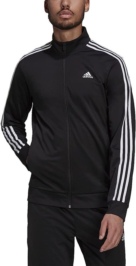 Men's Essentials Warm-Up 3-Stripes Track Top Adidas Pullover, Adidas Track Jacket, Adidas Track, Adidas Sportswear, Mens Activewear, Jacket Design, Adidas Performance, Track Jacket, Track Jackets