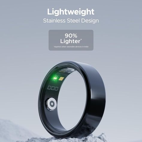 Preorder boAt SmartRing Active smart ring from Amazon India https://amzn.to/3xYOaQT Price: ₹2,999 #boAtSmartRingActive #ad #fitness #smartring Smart Ring, Amazon India, Wearable Device, Steel Design, Midnight Black, Technology News, New Technology, Ring Designs, Technology