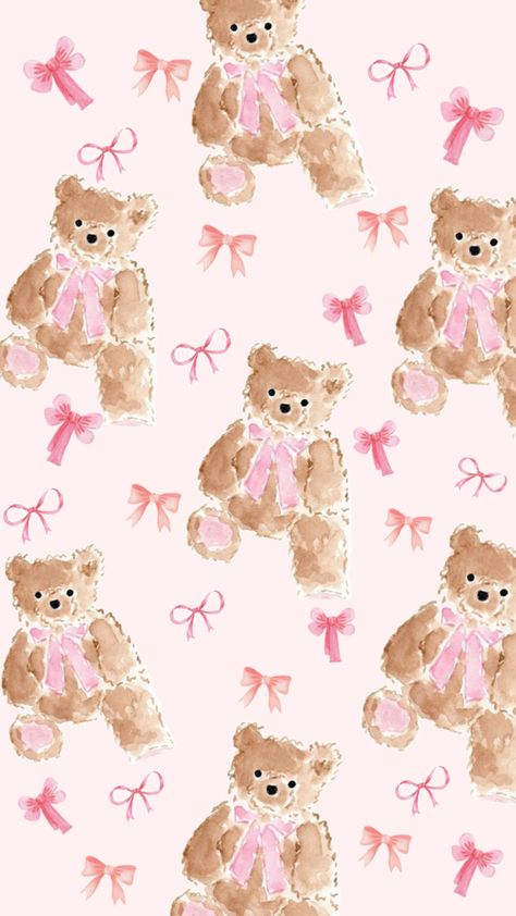 teddy bear lockscreen, ribbons, bows, pink, aesthetic, soft girl Organizar Iphone, Teddy Bear Ideas, Teddy Bear Pink, Pink Wallpaper Ipad, Bear Ideas, Pink Wallpaper Hello Kitty, Bows Pink, Best Wallpaper Hd, Desain Quilling