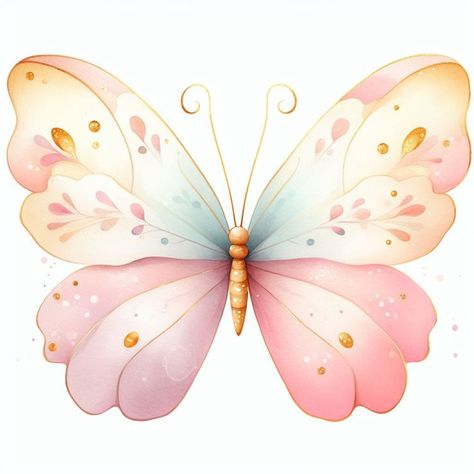 Butterfly Art Painting, Butterfly Theme, Baby Art, Butterfly Art, Watercolor Clipart, Sake, Rocky, Cute Drawings, Cute Art