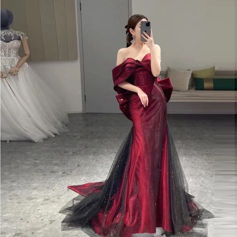 Fancy Formal Dress, Elegant Burgundy Dress, Evening Clothes For Women, Masquerade Gowns Elegant, Night Party Dress For Women, Gorgeous Dresses Elegant, Mermaid Style Dresses, Luxury Fashion Aesthetic, Opera Gown