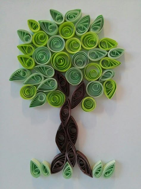 Tree Beginner Quilling Ideas, Quilled Tree, Diy Quilling Crafts, Neli Quilling, Paper Quilling Tutorial, Arte Quilling, Paper Quilling For Beginners, Paper Quilling Flowers, Paper Quilling Cards